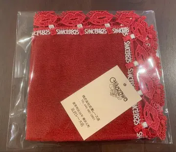 치카자와 레이스 KISSME 콜라보 타월 손수건 한정판 레이스 빨간색