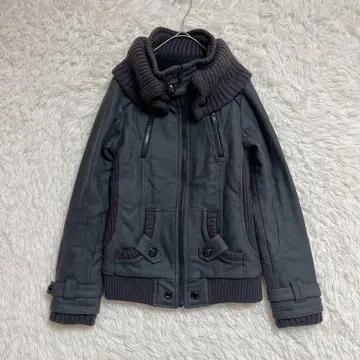 [ ONE WAY ] 니트 옷깃 자켓 블루종 (M) y2k 헤이세이 갸루