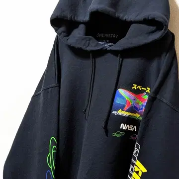 케미스트리 스페이스 케네디 NASA 후드 맨투맨 블랙 L 구제 의류