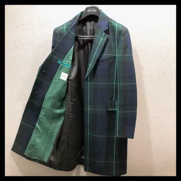 [ 새상품급 ] 정가 11만 폴스미스 코트 L 사이즈 블랙워치 패턴 그린