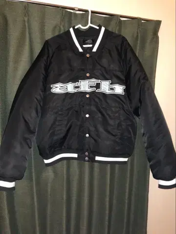 atb 바시티 자켓 블랙 M 사이즈