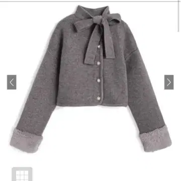 GRL 리본 펄 버튼 퍼 니트 가디건[lt150]