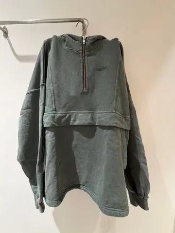 X-girl 하프 지퍼 후드티 맨투맨