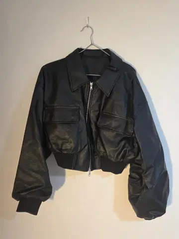 Heather 인조 가죽 블루종