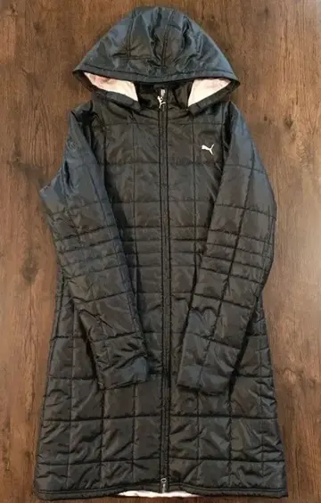 [ 새상품급 ] PUMA 여성용 롱 코트 충전솜 코트 후드 부착 블랙 L