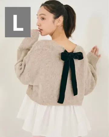 신상 coca 백리본 이소재 도킹 니트탑 L 사이즈