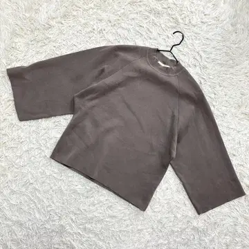 INED 와이드 슬리브 니트 풀오버 코튼 혼방 무지 리브 넥