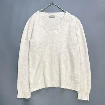 새상품급 M 캐시미어 울 니트 마가렛호웰 V넥 아이보리