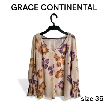 GRACE CONTINENTAL 꽃무늬 V넥 36 그레이스 콘티넨탈
