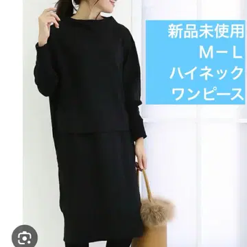 미사용 새상품 M, L 블랙 티셔츠 원피스 긴팔 면 100 LARU