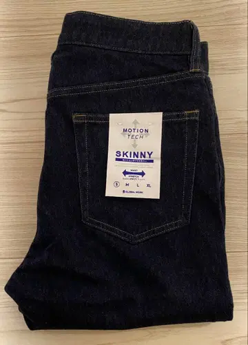 GLOBAL WORK 모션 테크 스키니 S 사이즈 데님 네이비