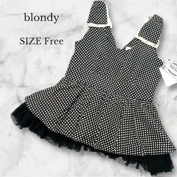 블론디 슬리브리스 튤 도트 무늬 걸리시 페미닌 스타일