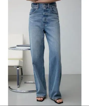 AZUL by moussy 하이웨스트 와이드 데님