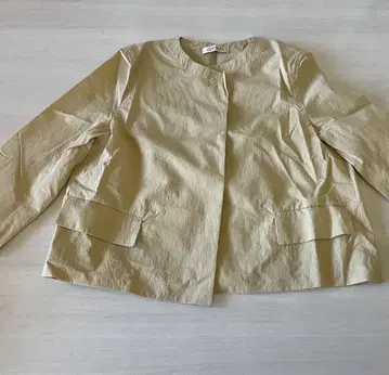 베이지 노카라 자켓