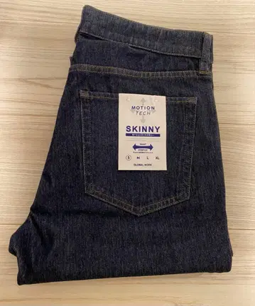 GLOBAL WORK 모션 테크 스키니 S 사이즈 데님 네이비