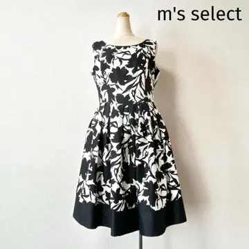 m's select 바이컬러 플레어 원피스 드레스 고급 미 실루엣