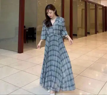 cocodeal 체크 프린트 플리츠 원피스