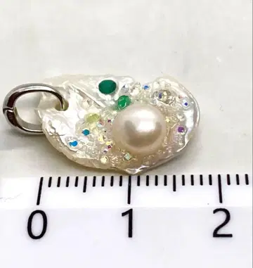 대형 개양귀비 펄 에메랄드 담수 진주 펜던트 탑