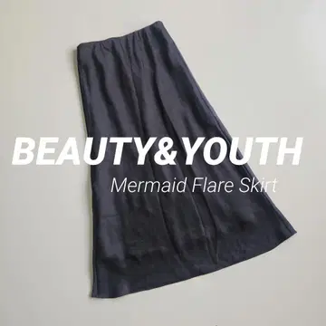 BEAUTY&YOUTH 머메이드 플레어 스커트 2 새틴 롱 S