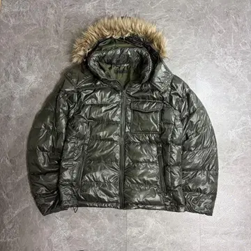 y2k 00s 유니클로 퍼 다운 광택 그런지 다운 자켓