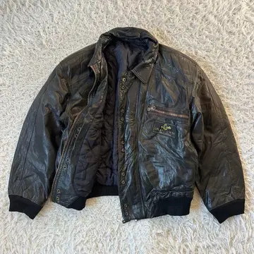 유로 구제 의류 천연 가죽 가죽 자켓 80s 90s riri 지퍼 빈티지