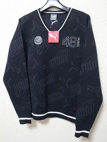 새상품 XL 사이즈 PUMA 골프웨어 자카드 스웨터 푸마