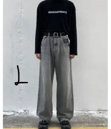메이슨 프린스 mason prince 데님 라이트 그레이 사이즈 L