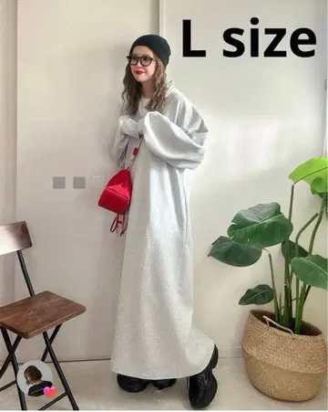 [택 포함 새상품] 하프 지퍼 원피스 L 사이즈 그레이