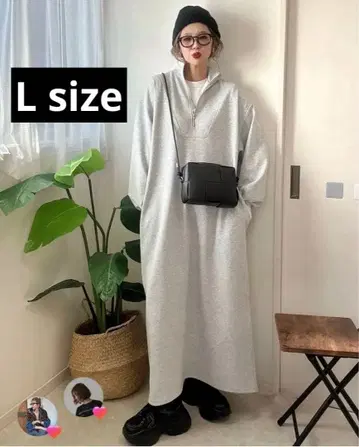 [택 포함 새상품] 하프 지퍼 원피스 L 사이즈 그레이