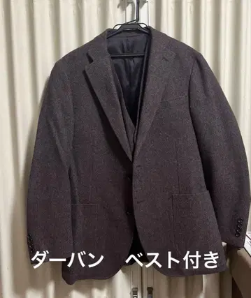 더반 트위드풍 다크 브라운 테일러드 자켓 & 베스트