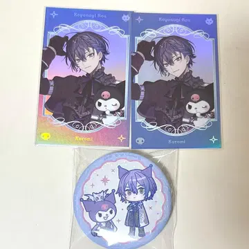 니지산지 Dytica 산리오 코야나기 로우 캔뱃지&사진풍 카드