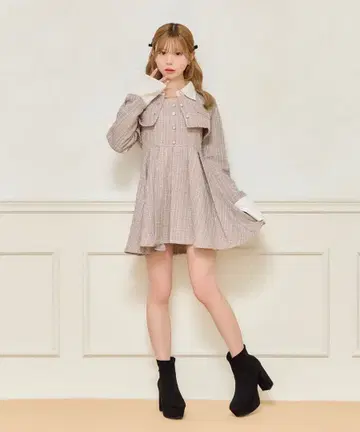 [ 2세트 ] 아프레 주르 트위드 미니 원피스 + 트위드 숏 자켓