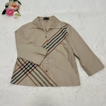 DAKS 닥스 긴팔 셔츠 체크 무늬 베이지 빅 사이즈