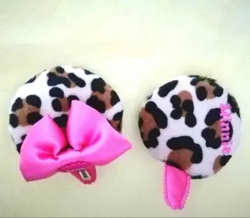 디즈니랜드 미니 귀 핀 레오파드 무늬