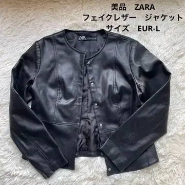 새상품급 ZARA 블랙 페이크 레더 자켓 자라 EUR-L
