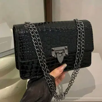 에나멜 크로커다일풍 숄더백 캐주얼 엘레강트 컴팩트