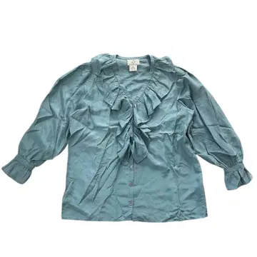 구제 의류 프릴 옷깃 실크 블라우스