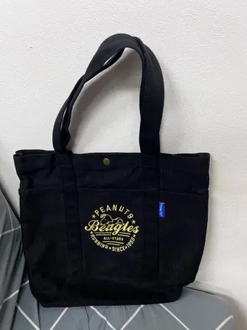 PEANUTS 블랙 토트백 스누피 초레어
