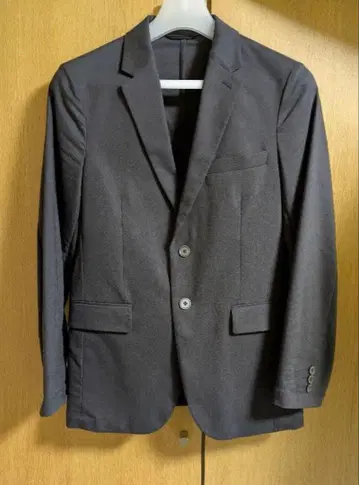 PLST 하이 스트레치 린넨 믹스 자켓 & 팬츠 다크 그레이 S