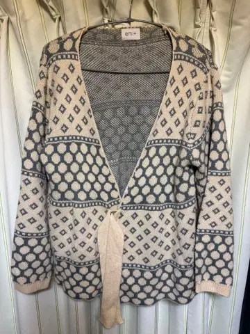 emi+ 기하학 패턴 니트 가디건