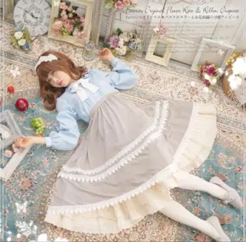 [ favorite ] 스카이블루와 그레이의 리본 포함 원피스