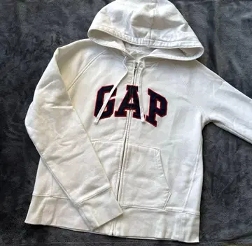 GAP 화이트 풀 지퍼 후드티