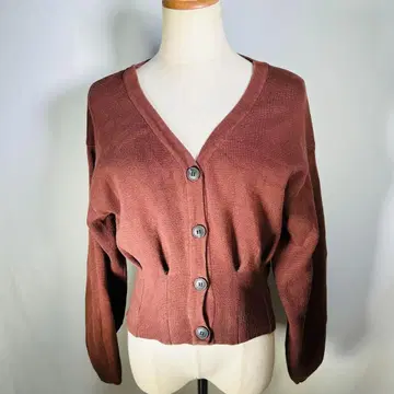 MOUSSY 니트 가디건 테라코타 브라운 긴팔 V넥 [ F ]