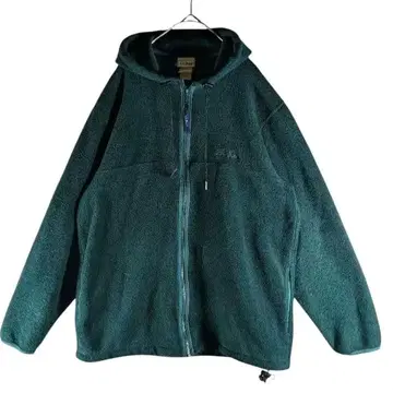 L.L.Bean 플리스 자켓 풀 집업 자수 로고 그린