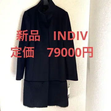 택 포함 새상품 INDIV 블랙 코트 정가 79000엔