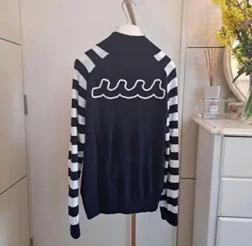 새상품급 muta MARINE 보더 웨이브 니트 긴팔 보더 파랑