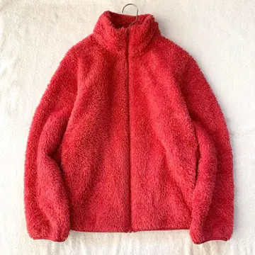 [ 유니클로 ] 보아 자켓 풀 집업 하이넥 포켓 유 파이핑 M