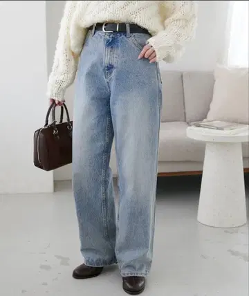 US 코튼 데님 스트레이트 팬츠