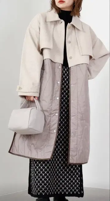 경량 코트 이소재 믹스 트렌치코트 좋아하는 사람에게 퀼트 코트