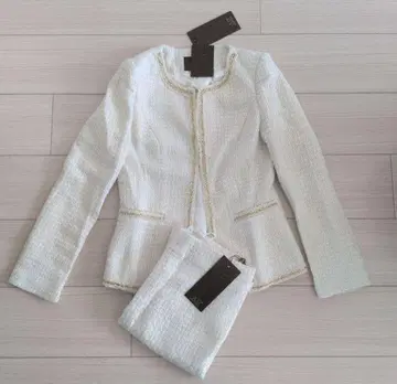 [미사용] 택 포함 셋업 수트 자켓+스커트 화이트